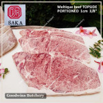 Beef TOPSIDE Australia MELTIQUE SAKA meltik (wagyu alike) daging rendang dendeng frozen SAIKORO DICED CUBED DADU cuts 4cm 1.5" (price/pack 500g 9-10pcs)